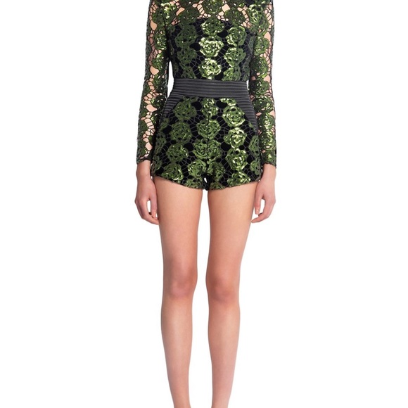 ZHIVAGO Mokai Sequin-Embroidered Lace Playsuit - Picture 3 of 5